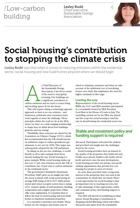 Social housing’s contribution to stopping the climate crisis